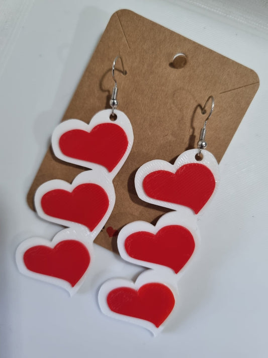Trio of Hearts Earrings